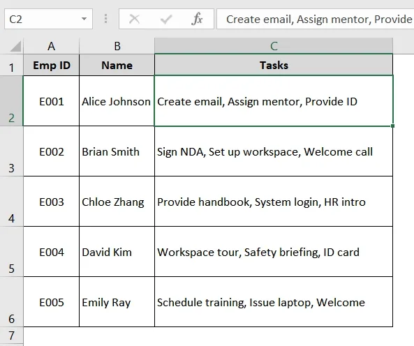 Applying Bullet Symbol (Alt+7) to Insert Multiple Bullet Points in Excel Cell