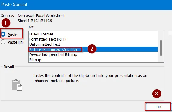 Paste Table as Static Image with Formatting in PowerPoint