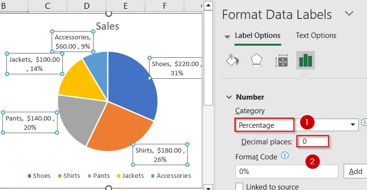 Steps to Show Both Percentage and Value in Excel Pie Chart