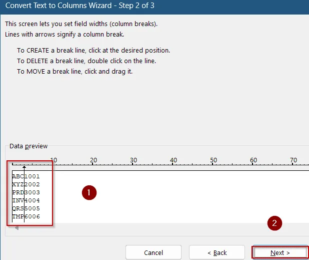 Eliminate First 3 Characters Using Text to Columns Feature