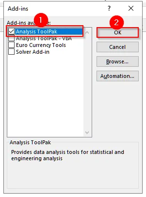 Perform an Unpaired T Test in Excel Using the Data Analysis ToolPak
