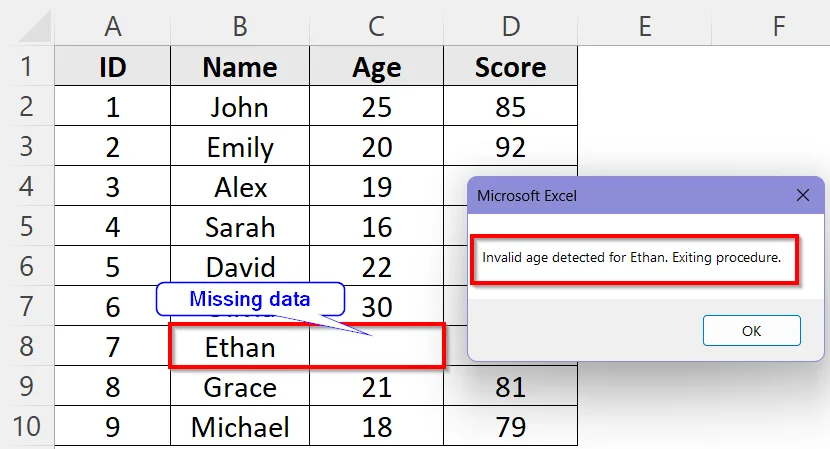 Examples of Exiting a Sub in Excel VBA 