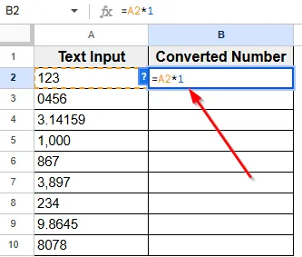 Multiplying by 1 to Convert Text to Number