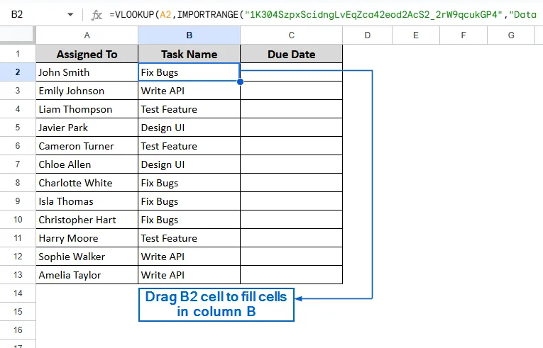 Use VLOOKUP Between Different Workbooks Using IMPORTRANGE