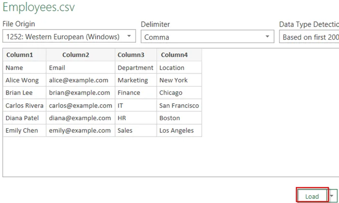 Import and Split CSV or Text Data Using the “From Text/CSV” Tool