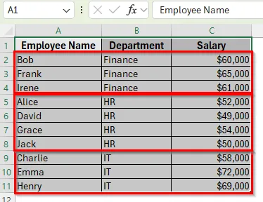 Sort Using Custom Lists in Excel