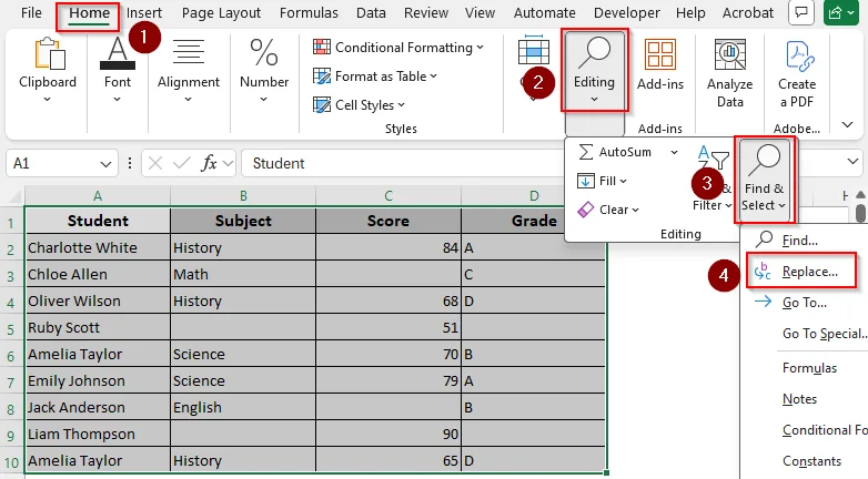 Locate and Highlight Blank Cells with the Find & Replace Tool