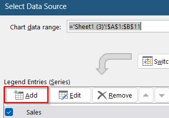 Insert a Separate Data Series to Add a Line