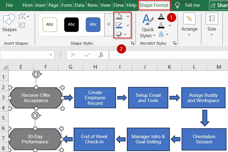 Steps to Create a Flowchart in Excel