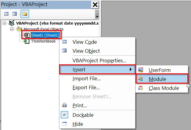 Format Date YYYYMMDD Using VBA Format Function
