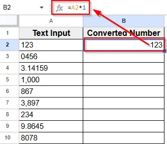 Multiplying by 1 to Convert Text to Number
