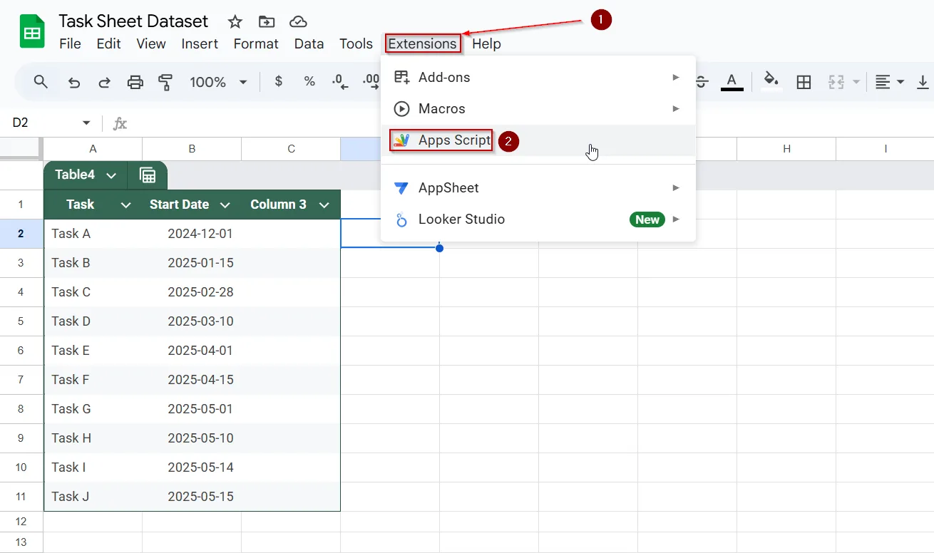 Automate Days Calculation Using Google Apps Script