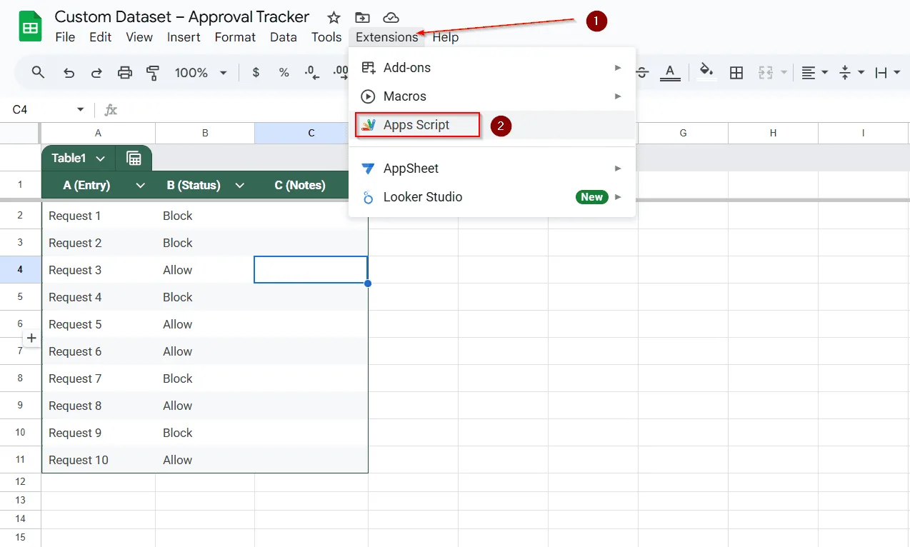 Use Apps Script to Copy Row-Based Validation Down