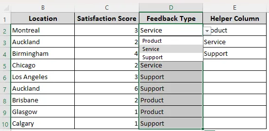 Using the SORT Function and Data Validation