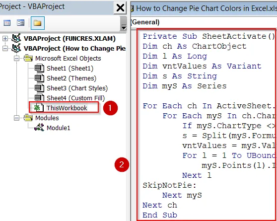 Automate Pie Slice Coloring Based on Cell Formatting Using VBA