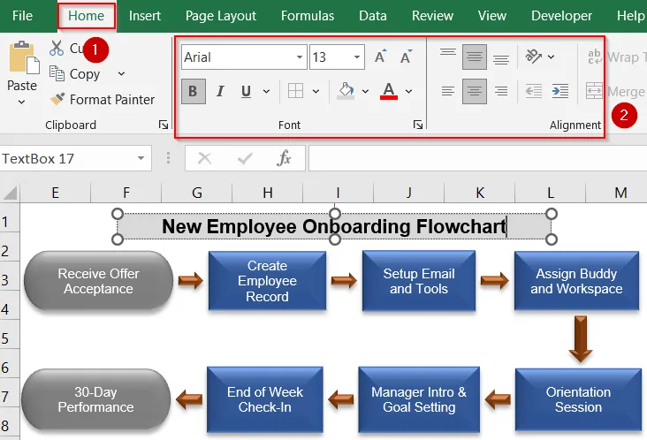 Steps to Create a Flowchart in Excel