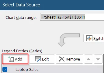 Manually Add the Second Series to a Single-Series Chart