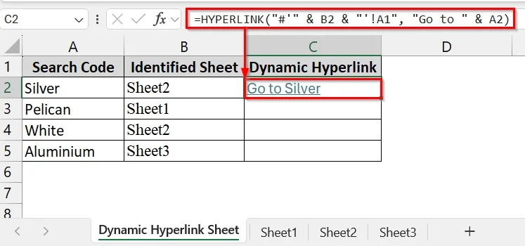 Applying HYPERLINK Function to Create a Dynamic Hyperlink in Excel