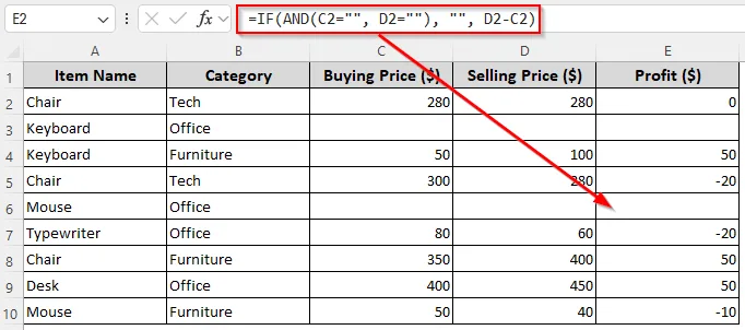Combining the IF and OR/AND Functions to Return Blanks Based on Multiple Conditions