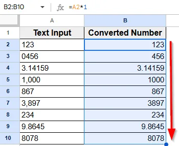 Multiplying by 1 to Convert Text to Number