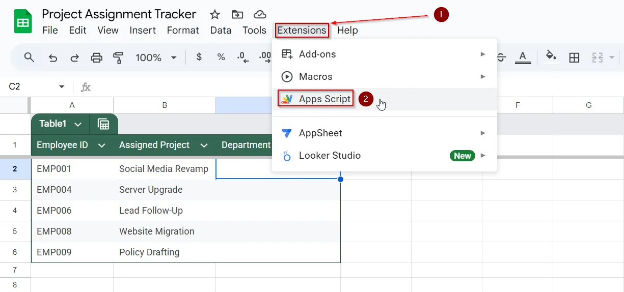 Automatically Fetch Data from Another Workbook by Employee ID Using Apps Script