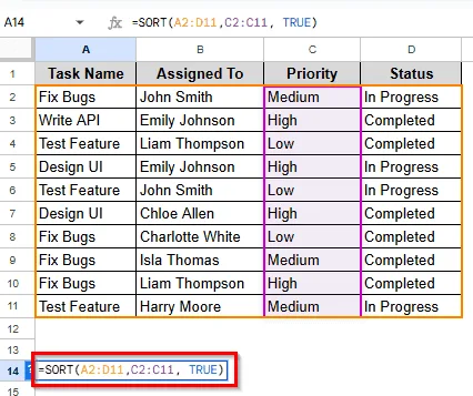 Sorting Multiple Columns with SORT Function