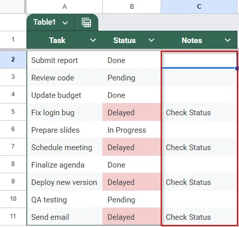 Implement Conditional Formatting and Helper Column for Color Detection