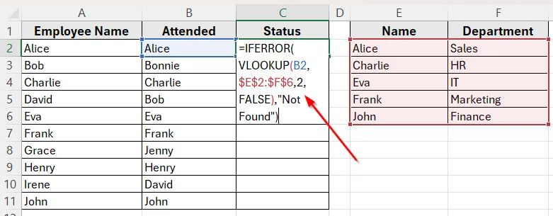 Use VLOOKUP to Compare and Return a Related Value