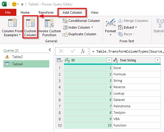 Using Power Query to Reverse a Text String