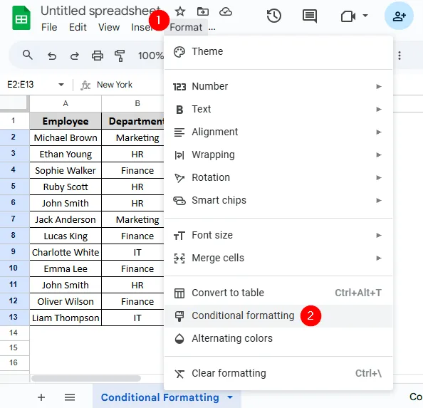 Applying Conditional Formatting to Visually Highlight Non Empty Cells