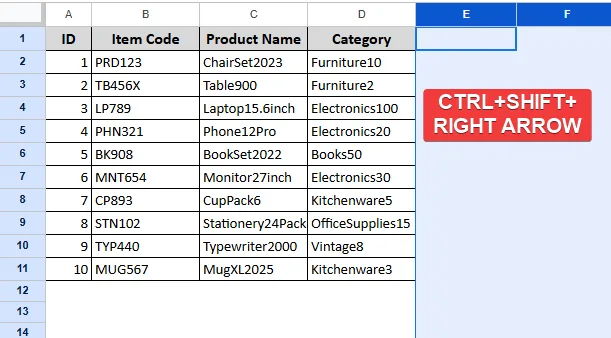 Using the Context Menu Options to Hide Unused Cells