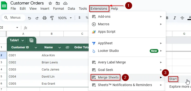 Use Google Sheets Add-Ons to Combine Sheets Without Formulas