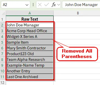 Apply VBA Macro to Remove Parentheses in Excel