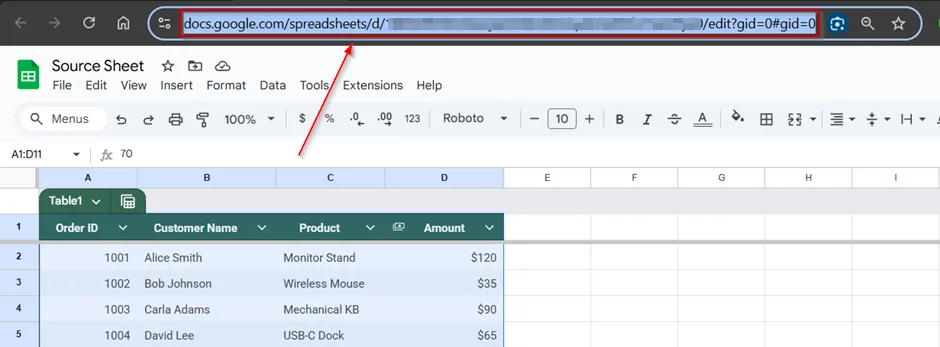Use the Correct Spreadsheet URL Format