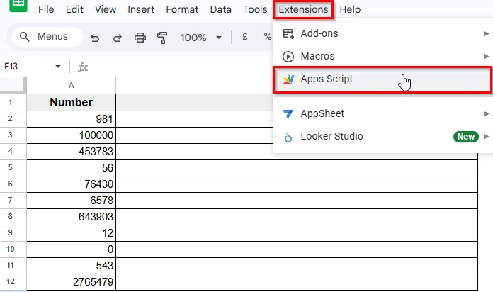 Convert Number to Words Using Google Apps Script
