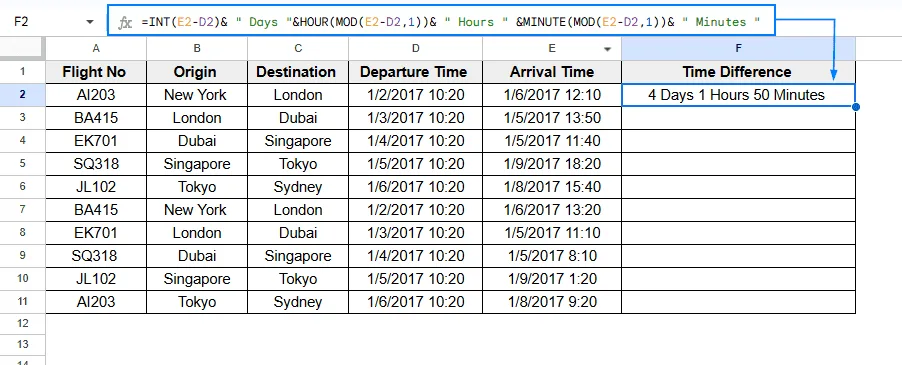 Calculate Duration Between Two Different Dates with Time