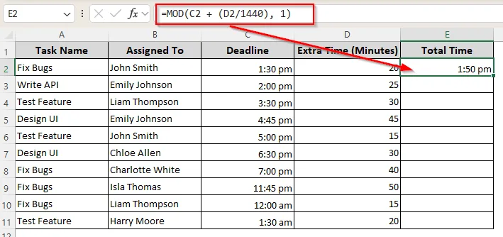Adjusting Added Time for Different Days