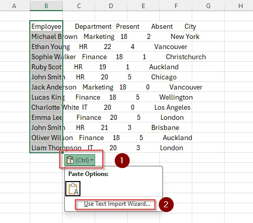 Use Text Import Wizard to Copy Notepad Data