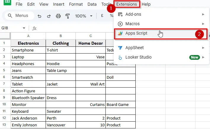 Using Google Apps Script