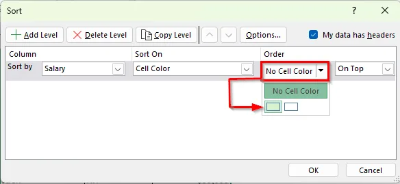 Sort by Cell Color or Font Color in Excel