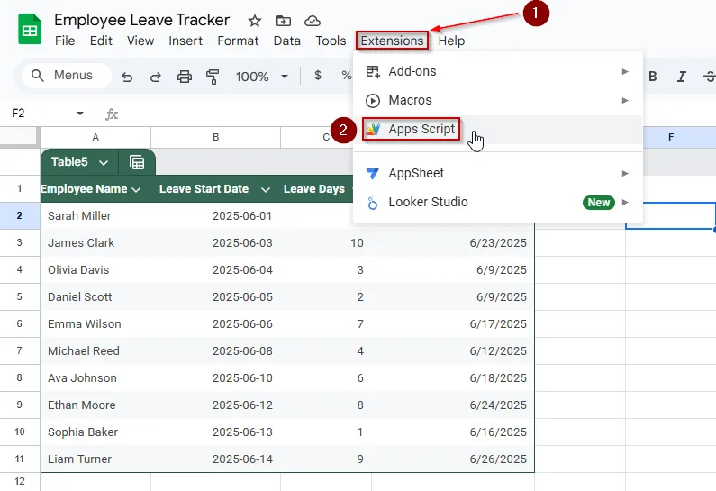 Automatically Add Days to a Date Using Google Apps Script