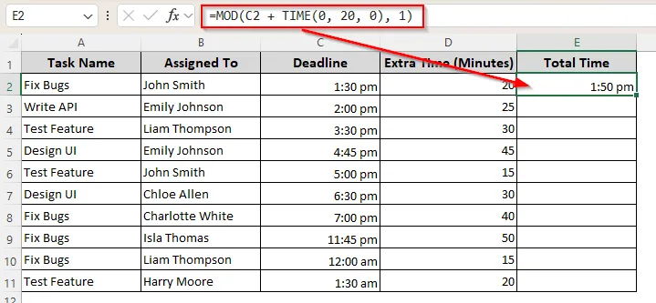 Adjusting Added Time for Different Days