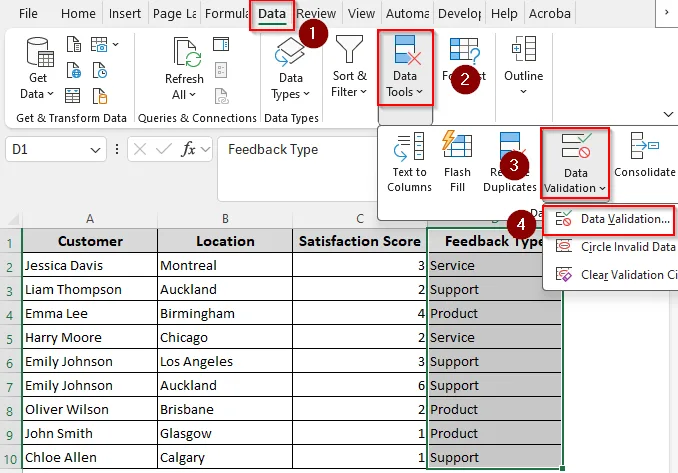 Applying the COUNTA and OFFSET Functions with a Defined Name
