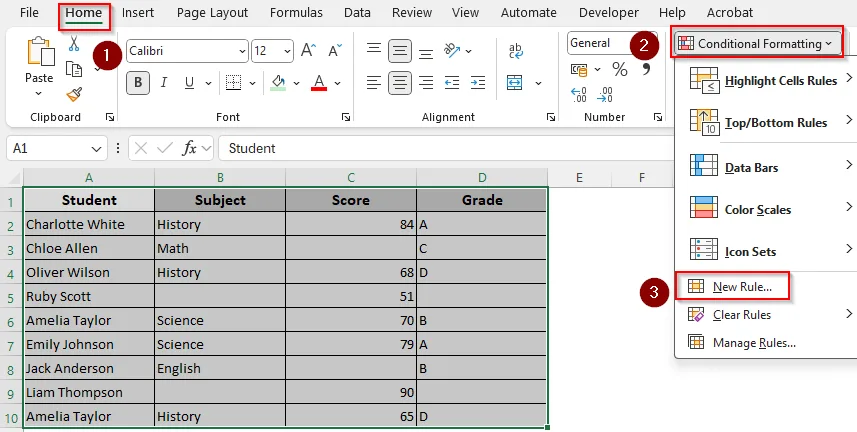 Set Conditional Formatting Rules to Find and Highlight Blanks