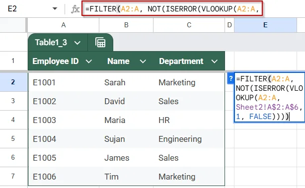 Extract Only Duplicate Values from One Column Using VLOOKUP Function (Statology Method)
