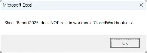 Check If the Sheet Exists in Another Open Workbook