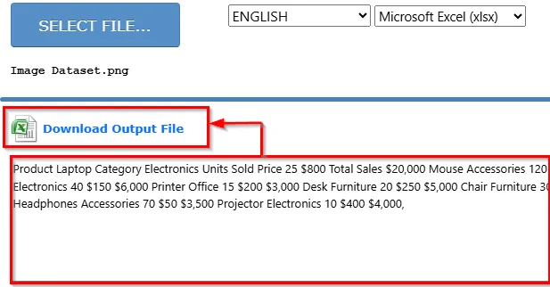 Convert Image to Table Using Online OCR Tools