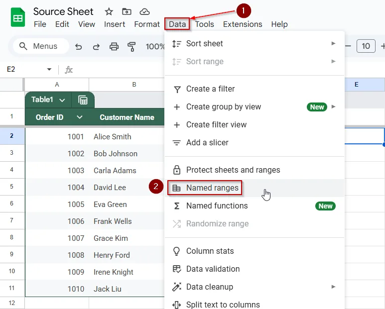 Avoid Quotes Inside Named Ranges While Using IMPORTRANGE Function in Google Sheets