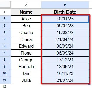 Custom Date Format In Format Menu