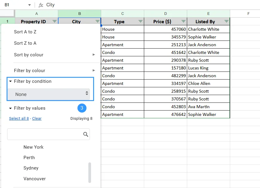 Filter Multiple Conditions without Using Formulas